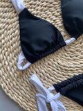 Black And White Stitching Bikini