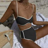 Black And White High Waist Bikini