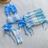 Three Piece Ruffled Bikini