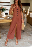 Sleeveless Solid Color Jumpsuits