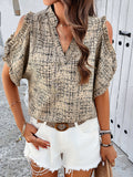 V-Neck Off-Shoulder Top