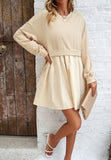 Long Sleeve Contrast Color Dresses