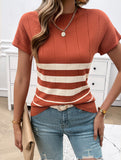 Temperament Slim-Fit Striped Sweater Tops