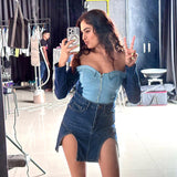 Sexy Slit Denim Skirts