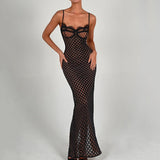 Sexy Strapless Backless Polka-Dot Tight Long Dresses