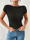 Backless Crop Top Short Sleeve T-Shirt