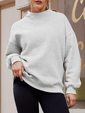 Casual Loose Half Turtleneck Fleece Sweatshirt