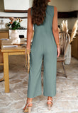 Sleeveless Solid Color Jumpsuits