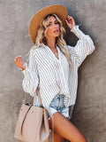 Long Sleeve Stripes Blouse