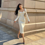 Long Sleeve High Waist Dress