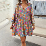 Printed Long Sleeve Dresses