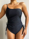 Solid Color Highly Elastic Swimwear