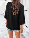 Solid Color Lapel Loose Sweater Top