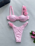 Underwire 3D Flower Bikini