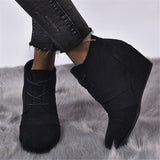 Retro Suede Wedge Heel Boots Shopvhs.com