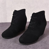 Retro Suede Wedge Heel Boots Shopvhs.com