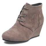 Retro Suede Wedge Heel Boots Shopvhs.com