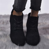 Retro Suede Wedge Heel Boots Shopvhs.com