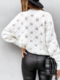 Round Neck Bead Hollow Knitted Sweater Shopvhs.com