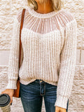 Round Neck Lace Stitching Raglan Sleeve Sweater Shopvhs.com