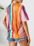 Round Neck Multicolor Print Short-sleeved T-shirt Shopvhs.com