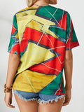 Round Neck Multicolor Print Short-sleeved T-shirt Shopvhs.com