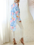 Round Neck Print Sunscreen Chiffon Blouses Shopvhs.com