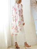 Round Neck Print Sunscreen Chiffon Blouses Shopvhs.com