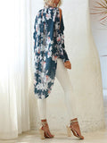 Round Neck Print Sunscreen Chiffon Blouses Shopvhs.com