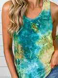 Round Neck Sleeveless Tie-dye Tank Top Shopvhs.com