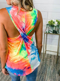 Round Neck Sleeveless Tie-dye Tank Top Shopvhs.com