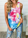 Round Neck Sleeveless Tie-dye Tank Top Shopvhs.com