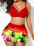Ruffle Print Two-Piece Bikini Swimsuit Shopvhs.com