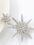 Glitter Rhinestone Snowflake Earrings