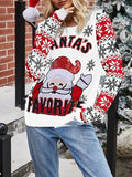 Santa Crew Neck Pullover Long Sleeve Sweater Shopvhs.com