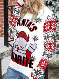 Santa Crew Neck Pullover Long Sleeve Sweater Shopvhs.com