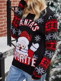 Santa Crew Neck Pullover Long Sleeve Sweater Shopvhs.com