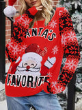 Santa Crew Neck Pullover Long Sleeve Sweater Shopvhs.com