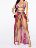 Sexy Printed Strappy Three-piece Swimsuit Shopvhs.com