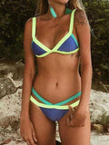 Sexy Stitching Multicolor High Waist Bikini Swimsuit Shopvhs.com
