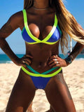 Sexy Stitching Multicolor High Waist Bikini Swimsuit Shopvhs.com