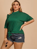 Shoulder Straps Bow Solid Color Long Sleeve T-Shirt Shopvhs.com