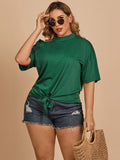 Shoulder Straps Bow Solid Color Long Sleeve T-Shirt Shopvhs.com