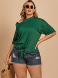 Shoulder Straps Bow Solid Color Long Sleeve T-Shirt Shopvhs.com