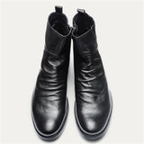 Side Zipper Plus Size Embroidery Pu Boots For Men Shopvhs.com