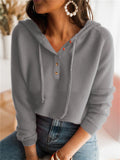 Simple Loose Knit Pullover Casual Striped Hooded Sweater Shopvhs.com