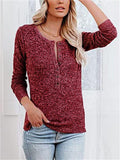 Simple Solid Color Button Casual Long-Sleeved Sweater