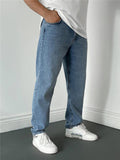 Simple Style Casual Cozy Solid Color Straight Jeans For Men Shopvhs.com