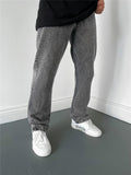 Simple Style Casual Cozy Solid Color Straight Jeans For Men Shopvhs.com