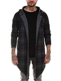 Simple Style Casual Plaid Loose Hooded Cloaks Coats For Men